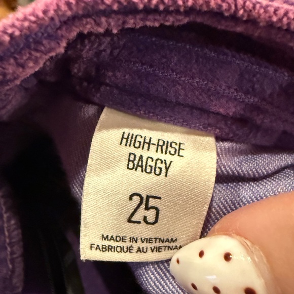 BDG Purple Corduroy High-Rise Baggy Pants – Size 25 - Picture 3 of 5